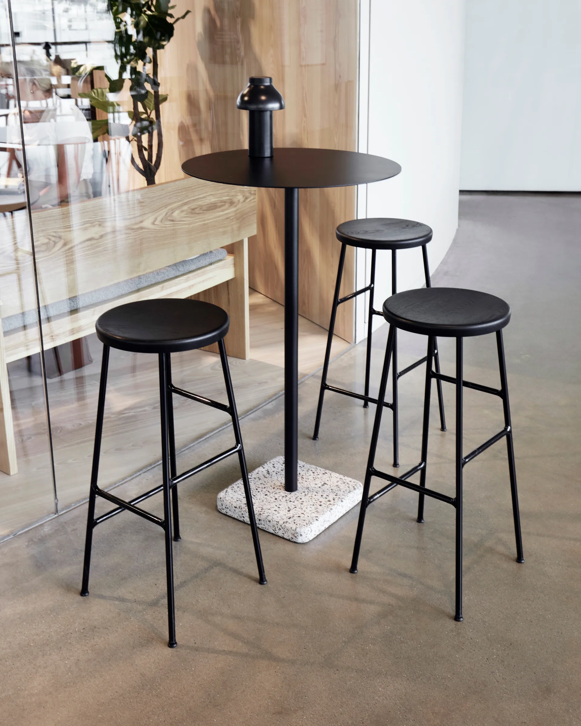 Cornet bar stool 75 cm, Soft black oak-soft black HAY