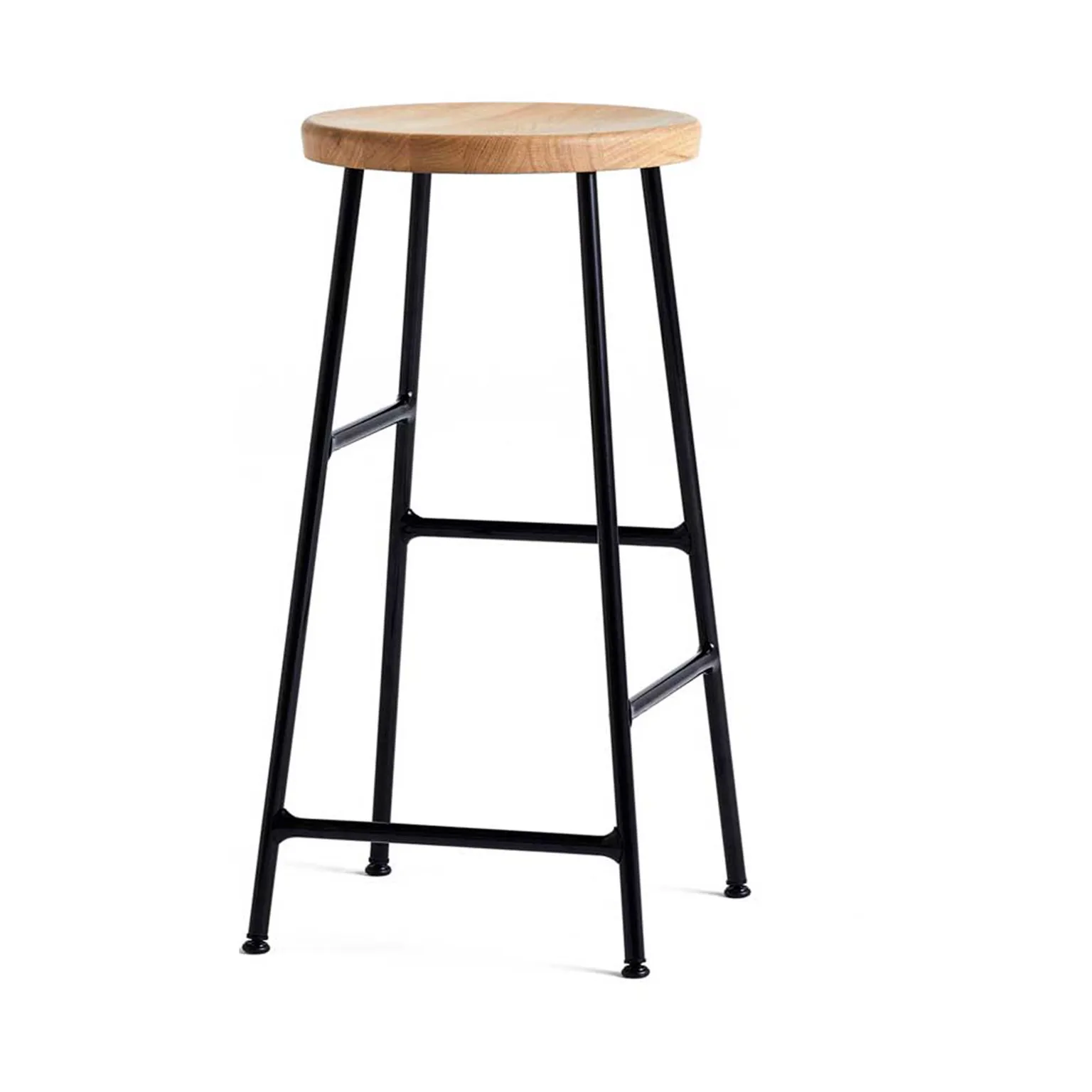 Cornet round bar stool 65 cm, Oiled oak-soft black HAY