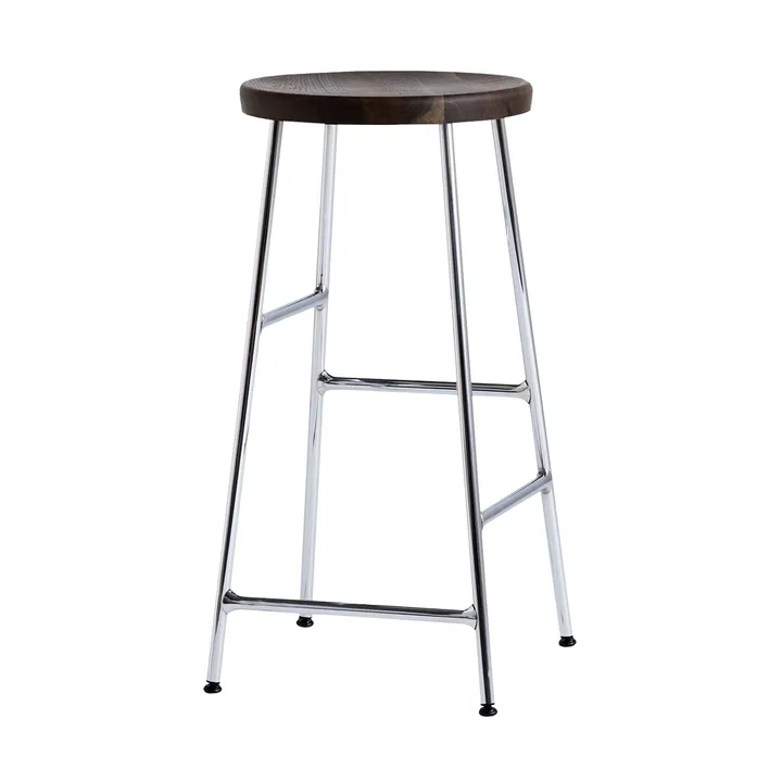 Cornet round bar stool 65 cm - Smoked oiled oak-chrome - HAY
