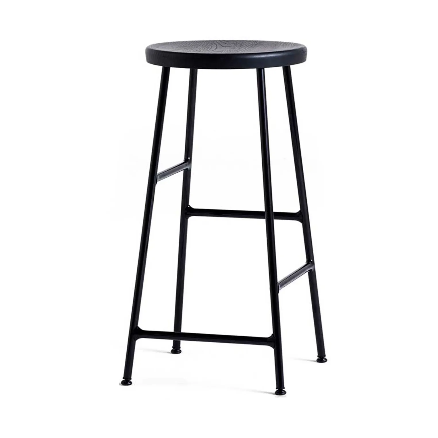 Cornet round bar stool 65 cm, Soft black oak-soft black HAY
