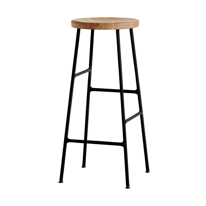 Cornet round bar stool 75 cm - Oiled oak-soft black - HAY