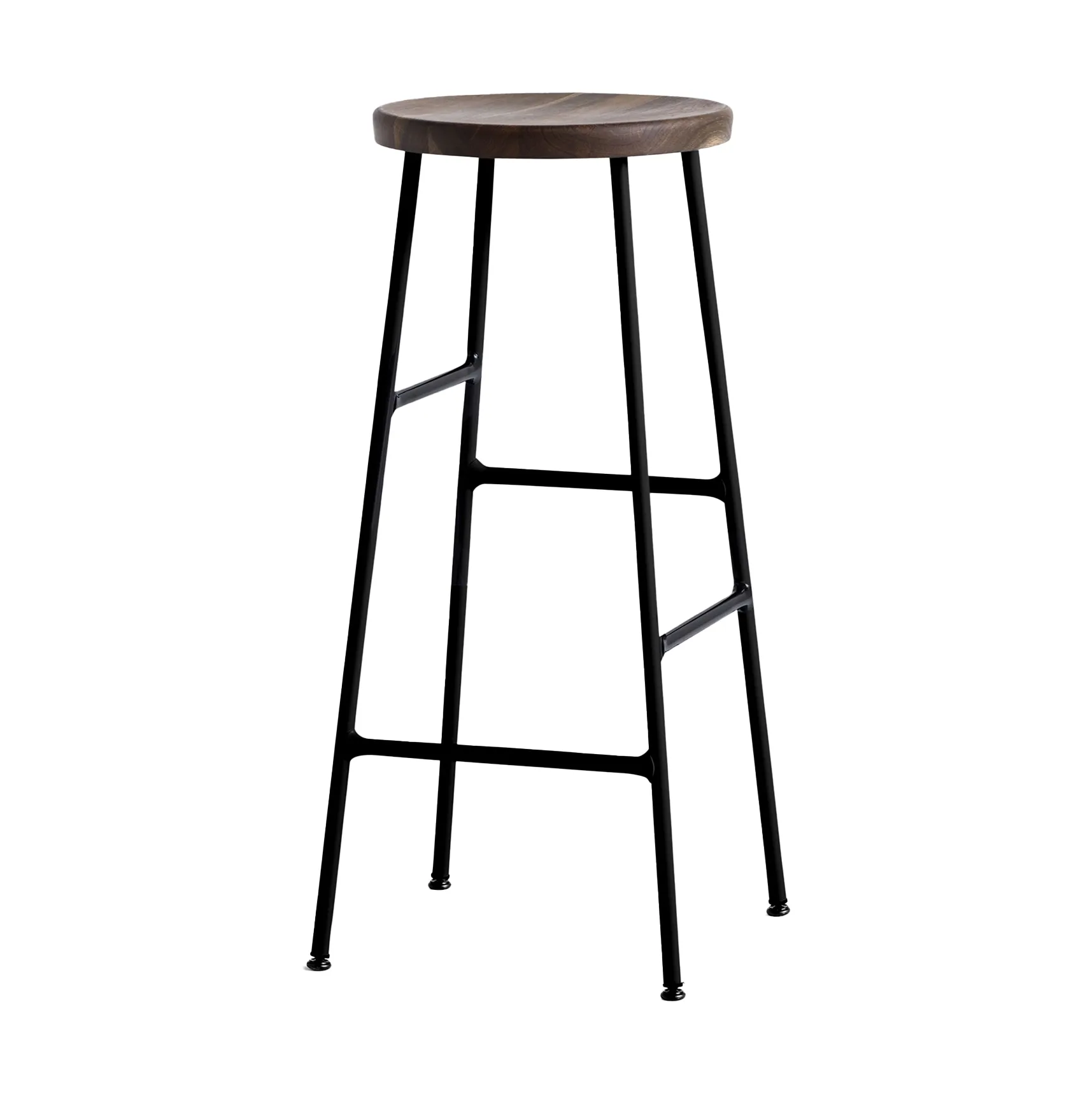 Cornet round bar stool 75 cm, Smoked oiled oak-soft black HAY