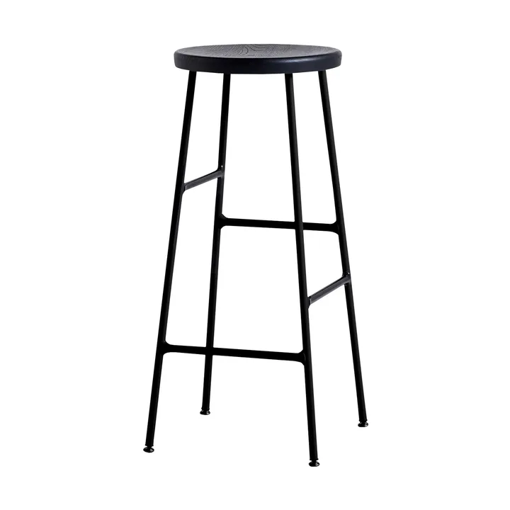 Cornet round bar stool 75 cm - Soft black oak-soft black - HAY
