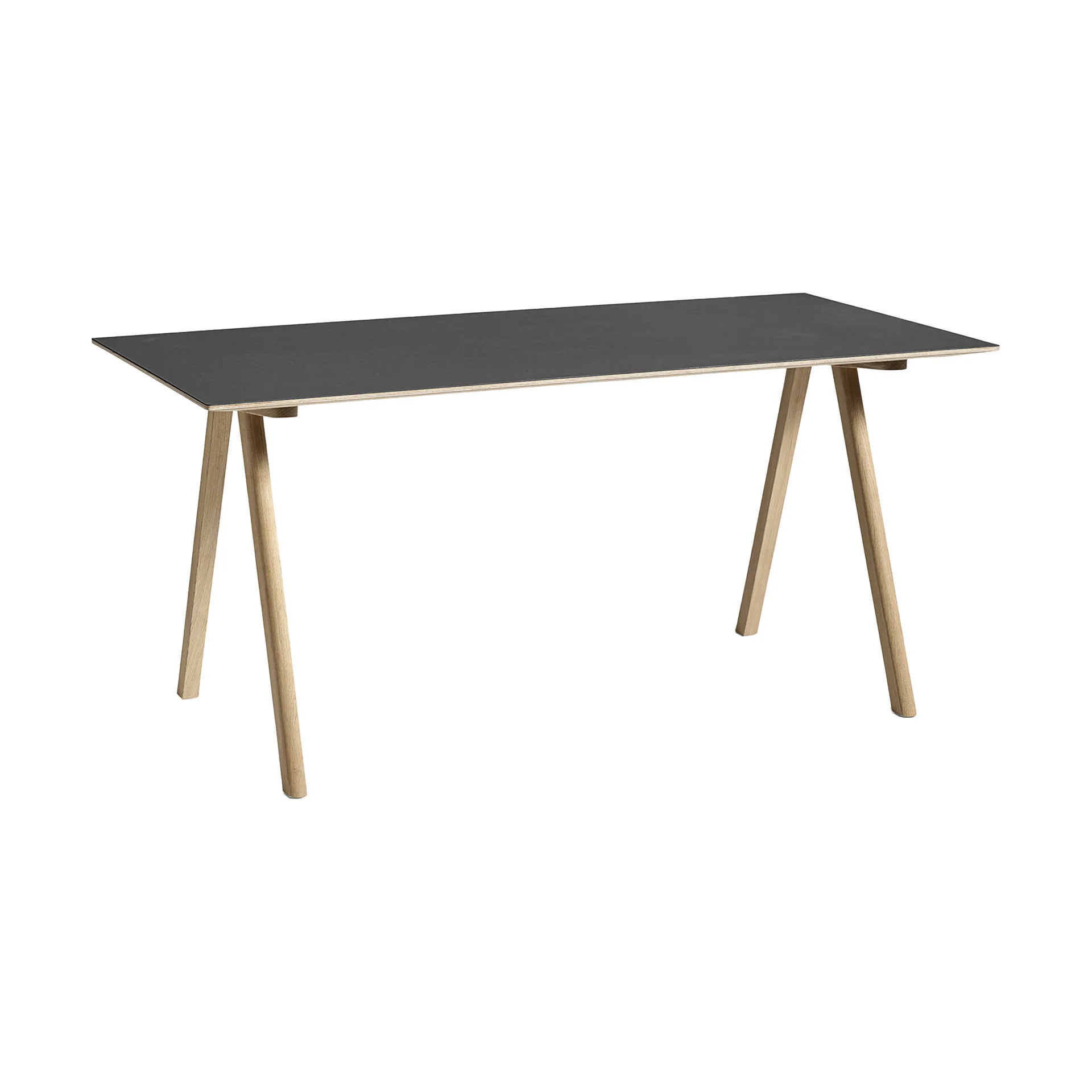 CPH10 2.0 desk 80x160 cm, Black linoleum-lacquered oak HAY