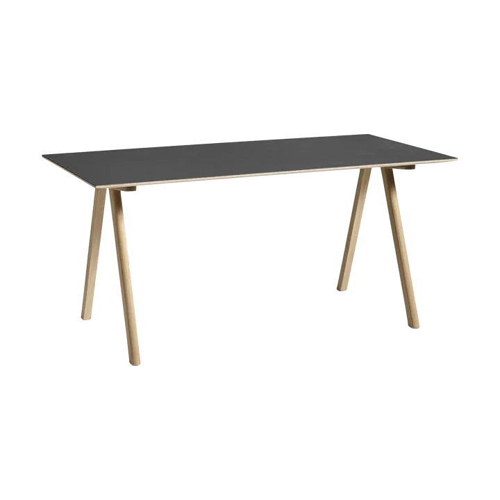 CPH10 2.0 desk 80x160 cm - Black linoleum-lacquered oak - HAY
