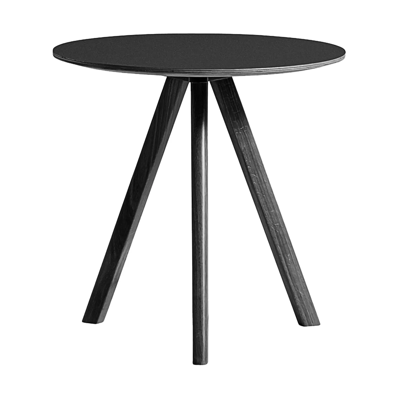 CPH20 2.0 coffee table Ø50 cm, Black linoleum-lacquered oak HAY
