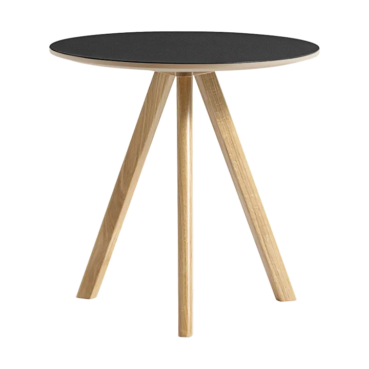 CPH20 2.0 coffee table Ø50 cm - Black linoleum-lacquered oak - HAY