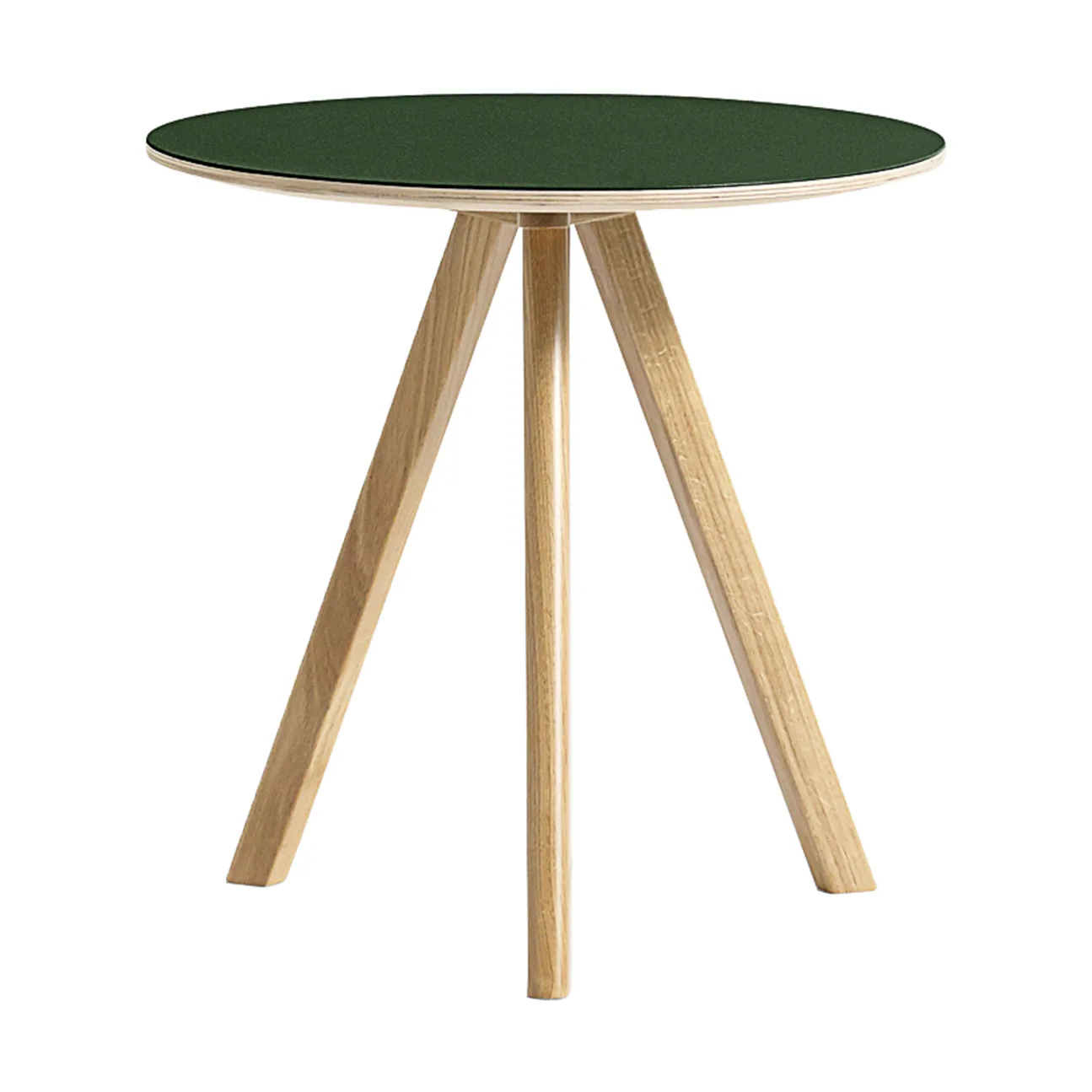 CPH20 2.0 coffee table Ø50 cm, Green linoleum-lacquered oak HAY