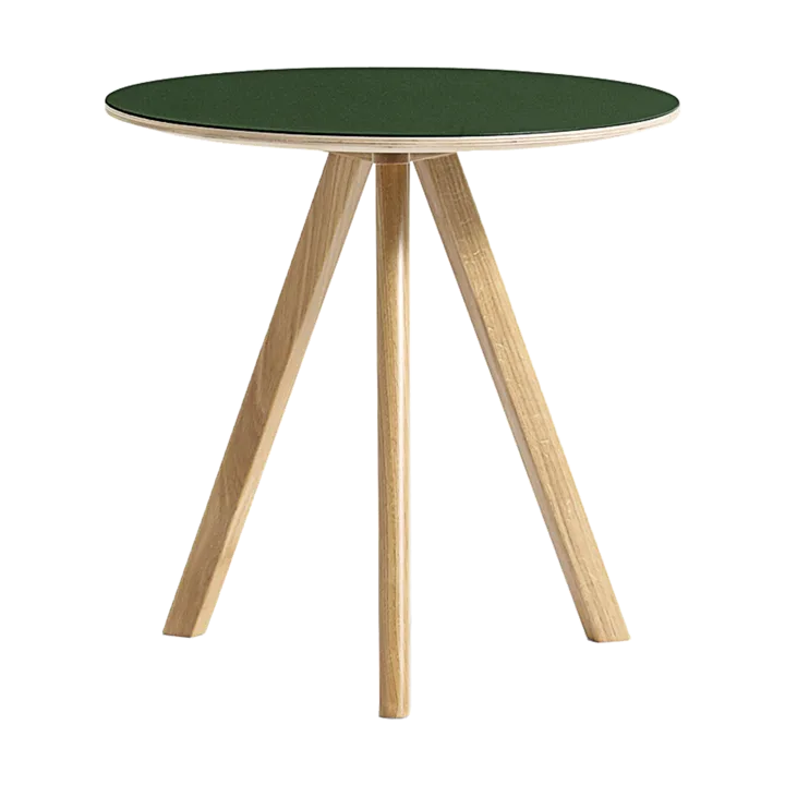 CPH20 2.0 coffee table Ø50 cm - Green linoleum-lacquered oak - HAY