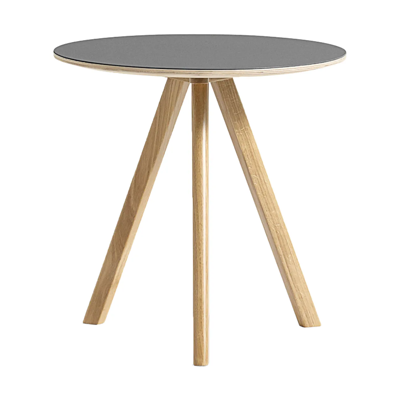 CPH20 2.0 coffee table Ø50 cm, Grey linoleum-lacquered oak HAY