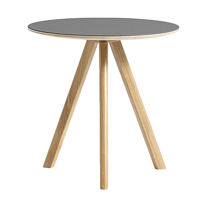CPH20 2.0 coffee table Ø50 cm - Grey linoleum-lacquered oak - HAY