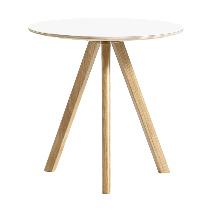 CPH20 2.0 coffee table Ø50 cm - White laminate-lacquered oak - HAY
