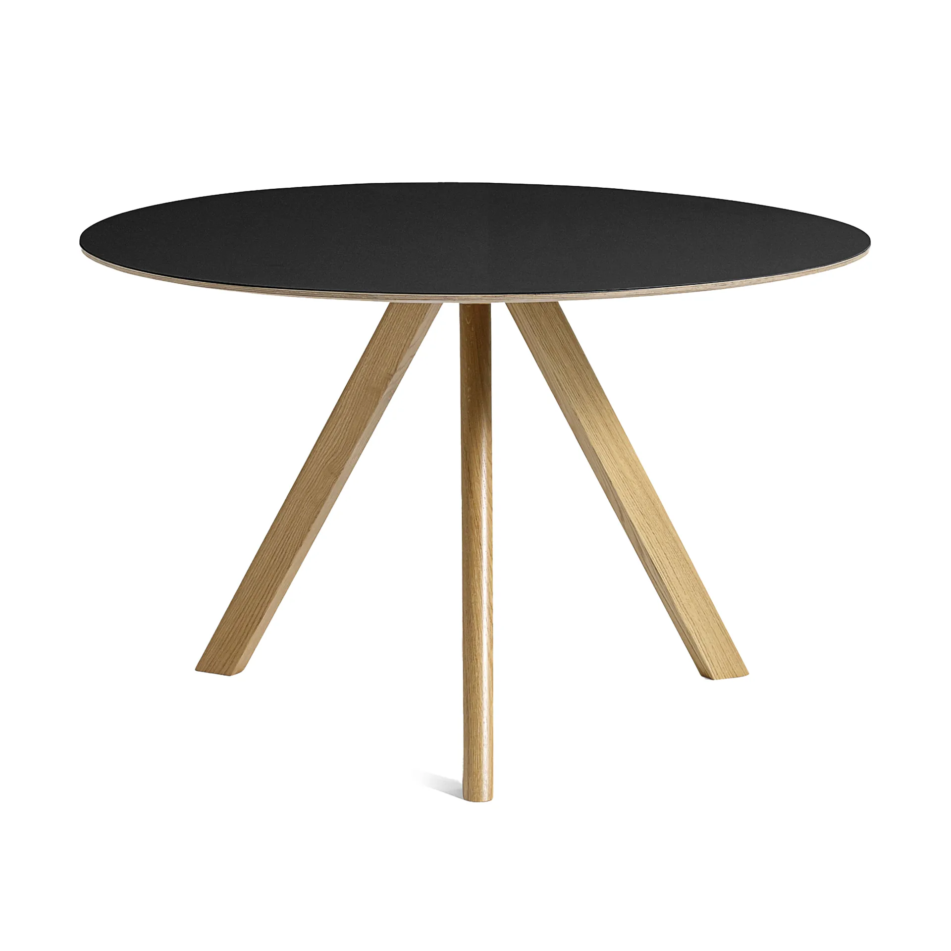 CPH20 2.0 dining table Ø120 cm, Black linoleum-lacquered oak HAY