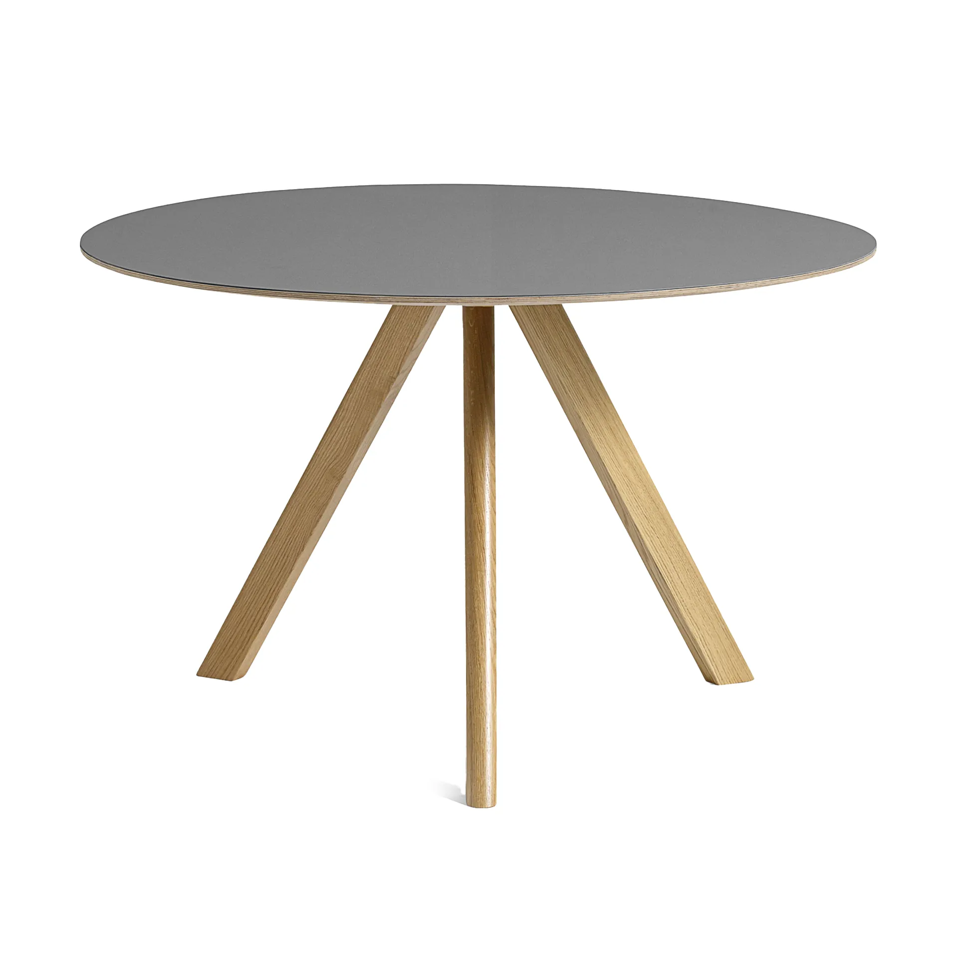 CPH20 2.0 dining table Ø120 cm, Grey linoleum-lacquered oak HAY