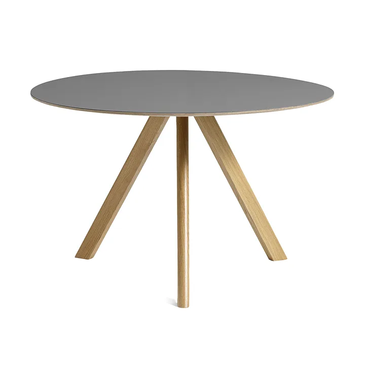 CPH20 2.0 dining table Ø120 cm - Grey linoleum-lacquered oak - HAY