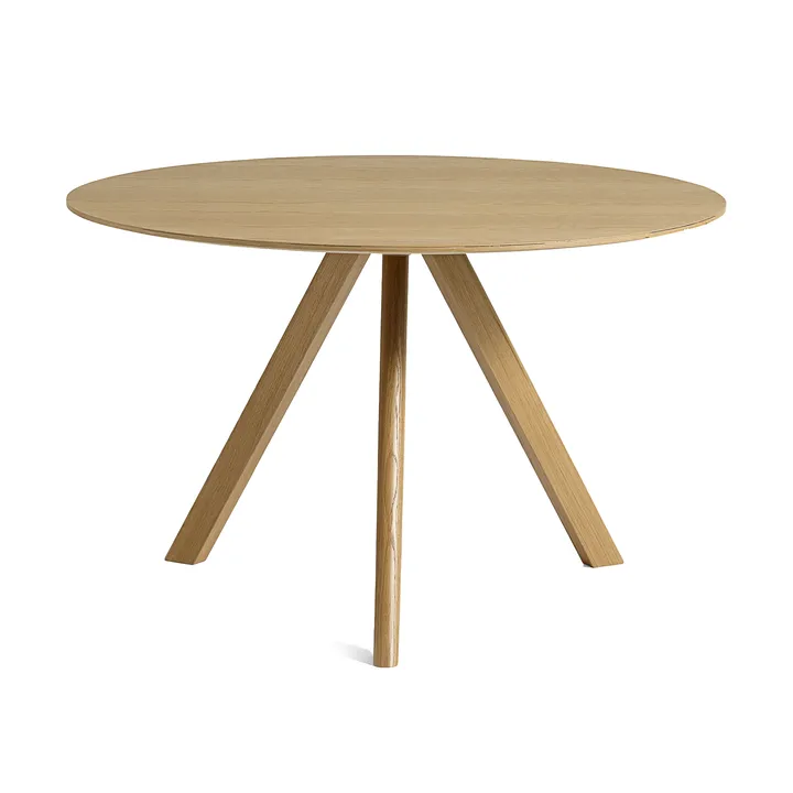 CPH20 2.0 dining table Ø120 cm - Lacquered oak-oak veneer - HAY