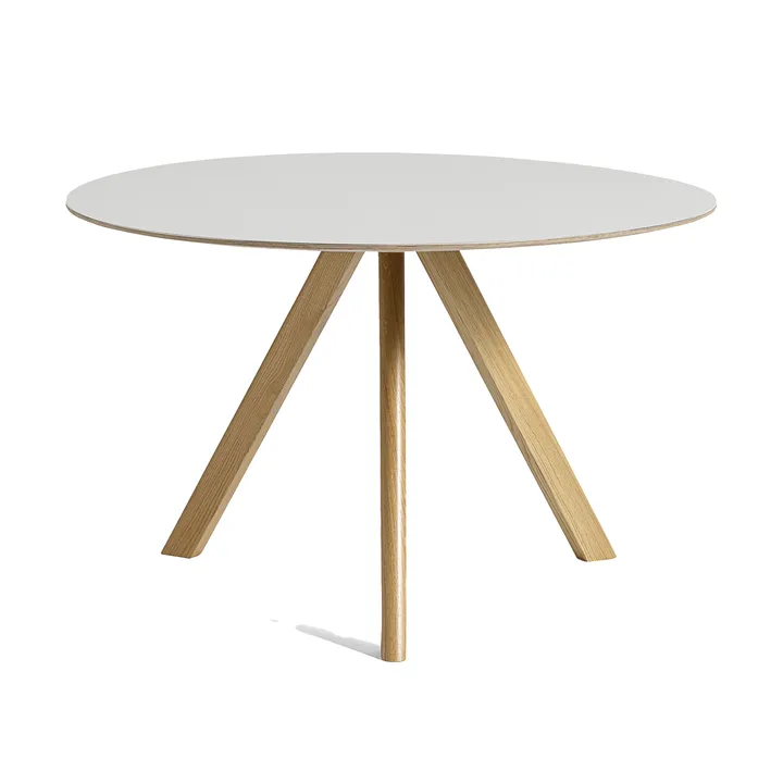 CPH20 2.0 dining table Ø120 cm - Off white linoleum-lacq. oak - HAY