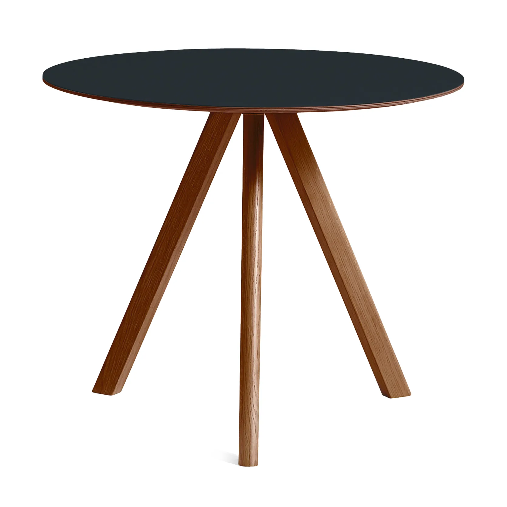 CPH20 2.0 dining table Ø90 cm, Black laminate-walnut HAY