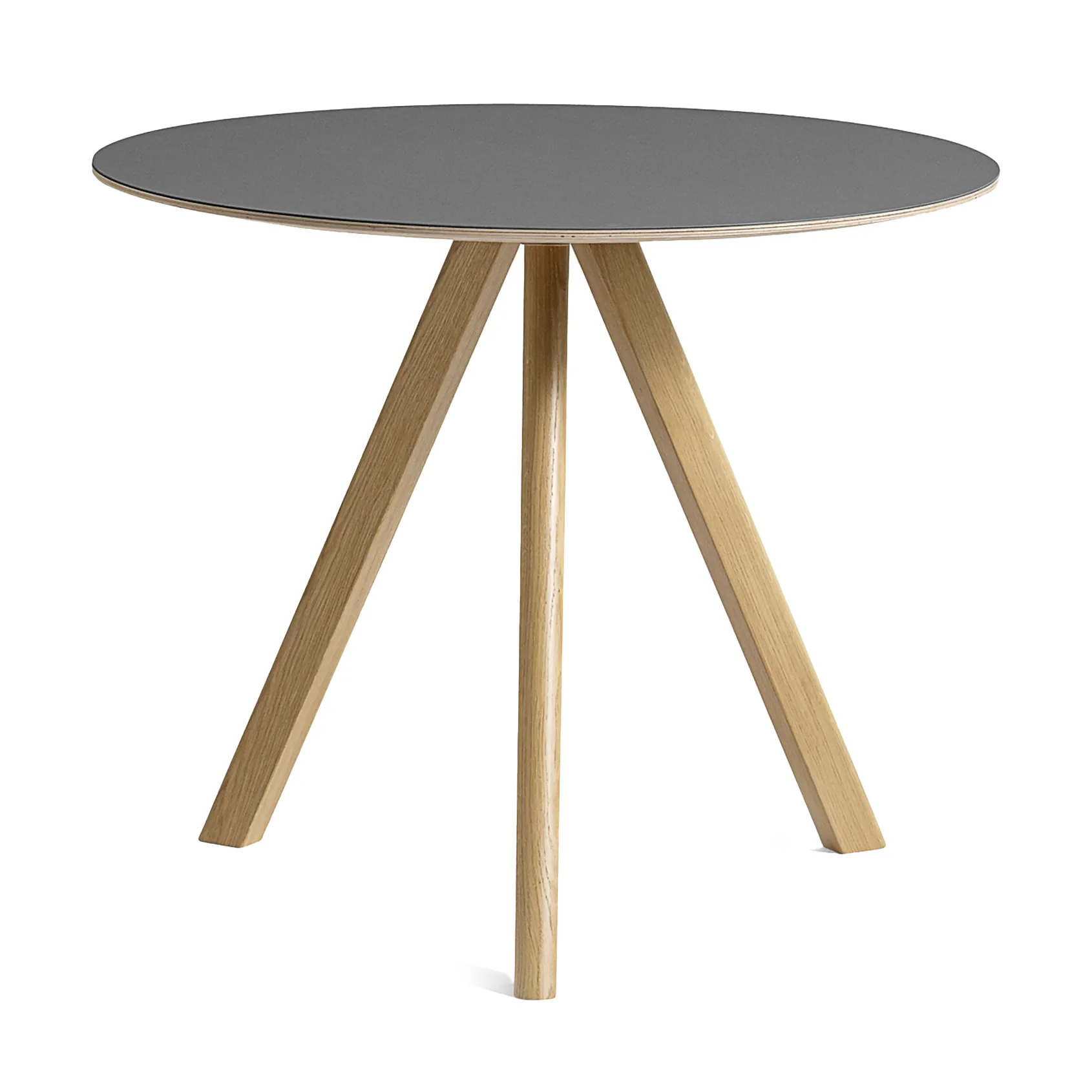CPH20 2.0 dining table Ø90 cm, Grey linoleum-lacquered oak HAY
