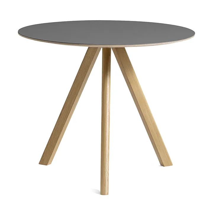 CPH20 2.0 dining table Ø90 cm - Grey linoleum-lacquered oak - HAY