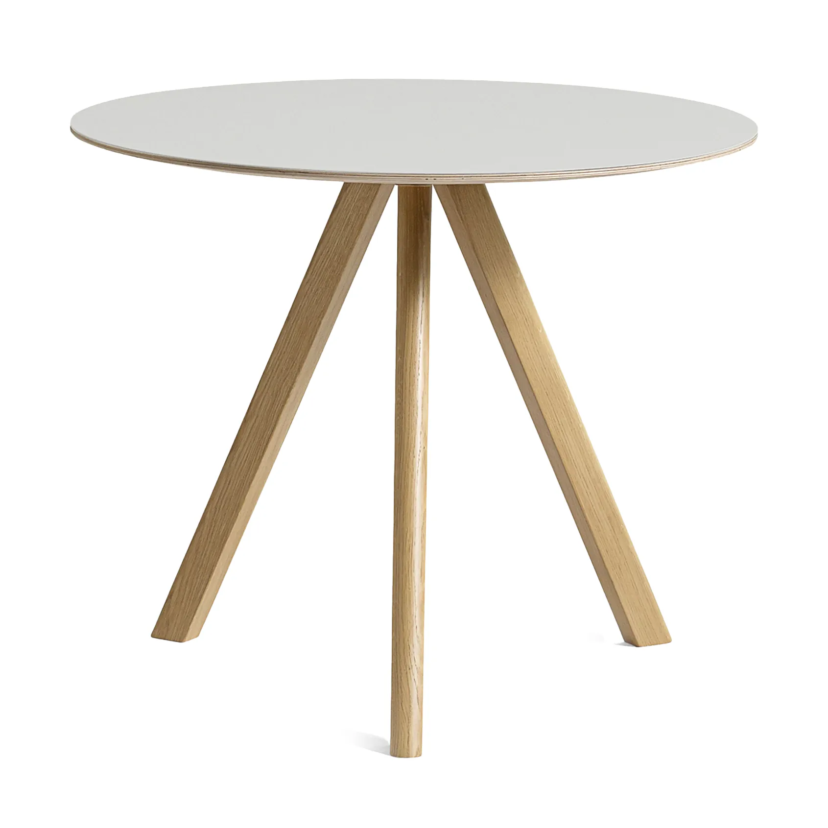 CPH20 2.0 dining table Ø90 cm, Off white linoleum-lacq. oak HAY