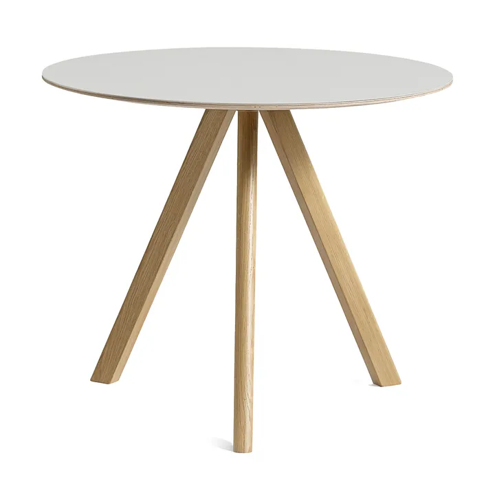 CPH20 2.0 dining table Ø90 cm - Off white linoleum-lacq. oak - HAY