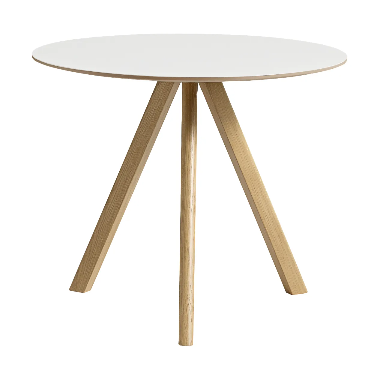 CPH20 2.0 dining table Ø90 cm, White laminate-lacquered oak HAY