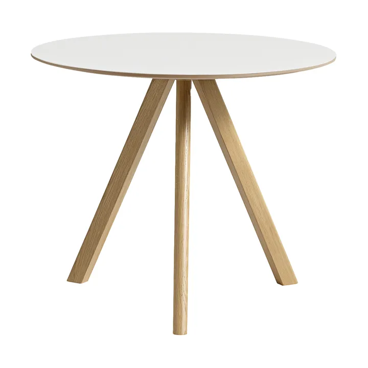CPH20 2.0 dining table Ø90 cm - White laminate-lacquered oak - HAY