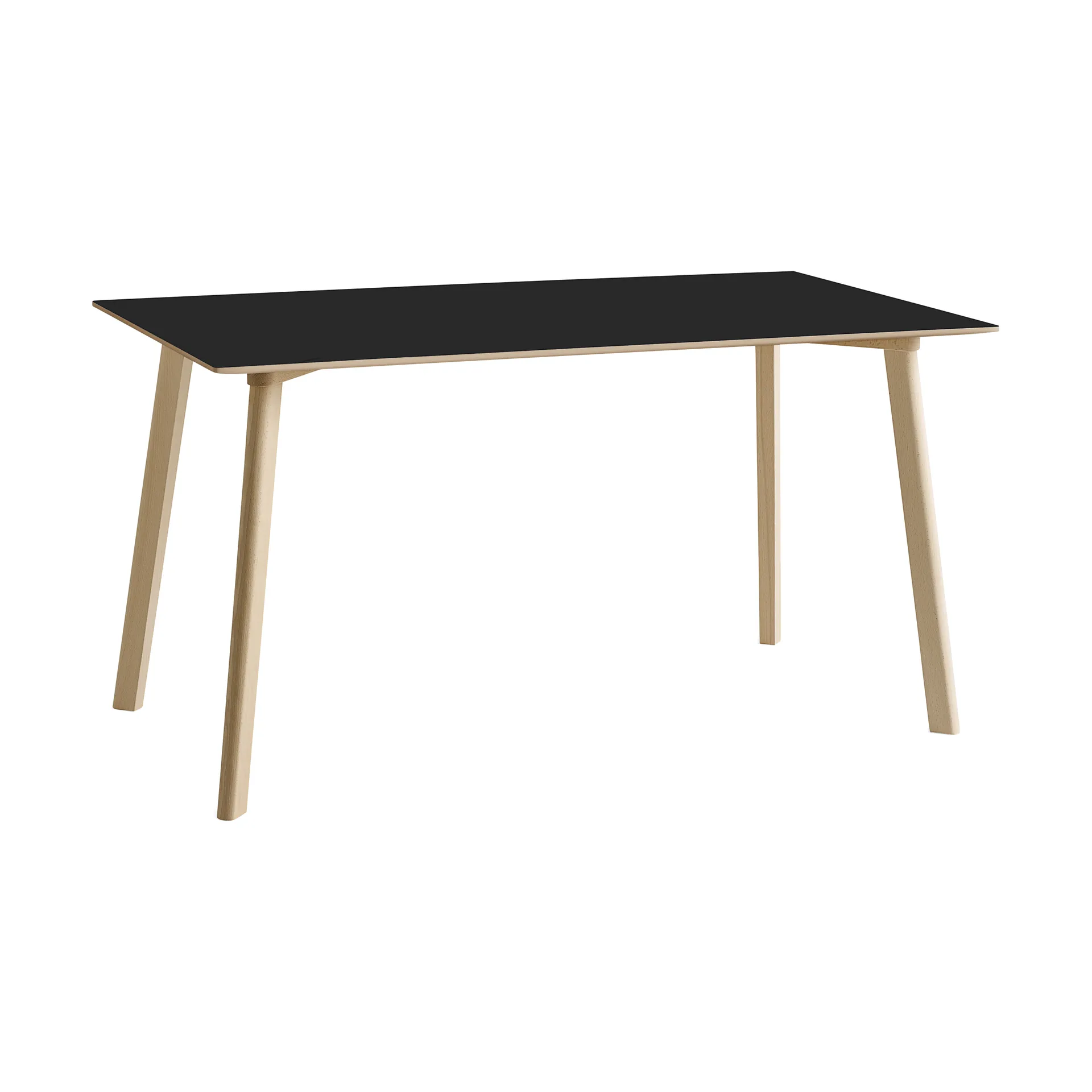 CPH210 Deux 2.0 table 75x140 cm, Black laminate-untreated beech HAY