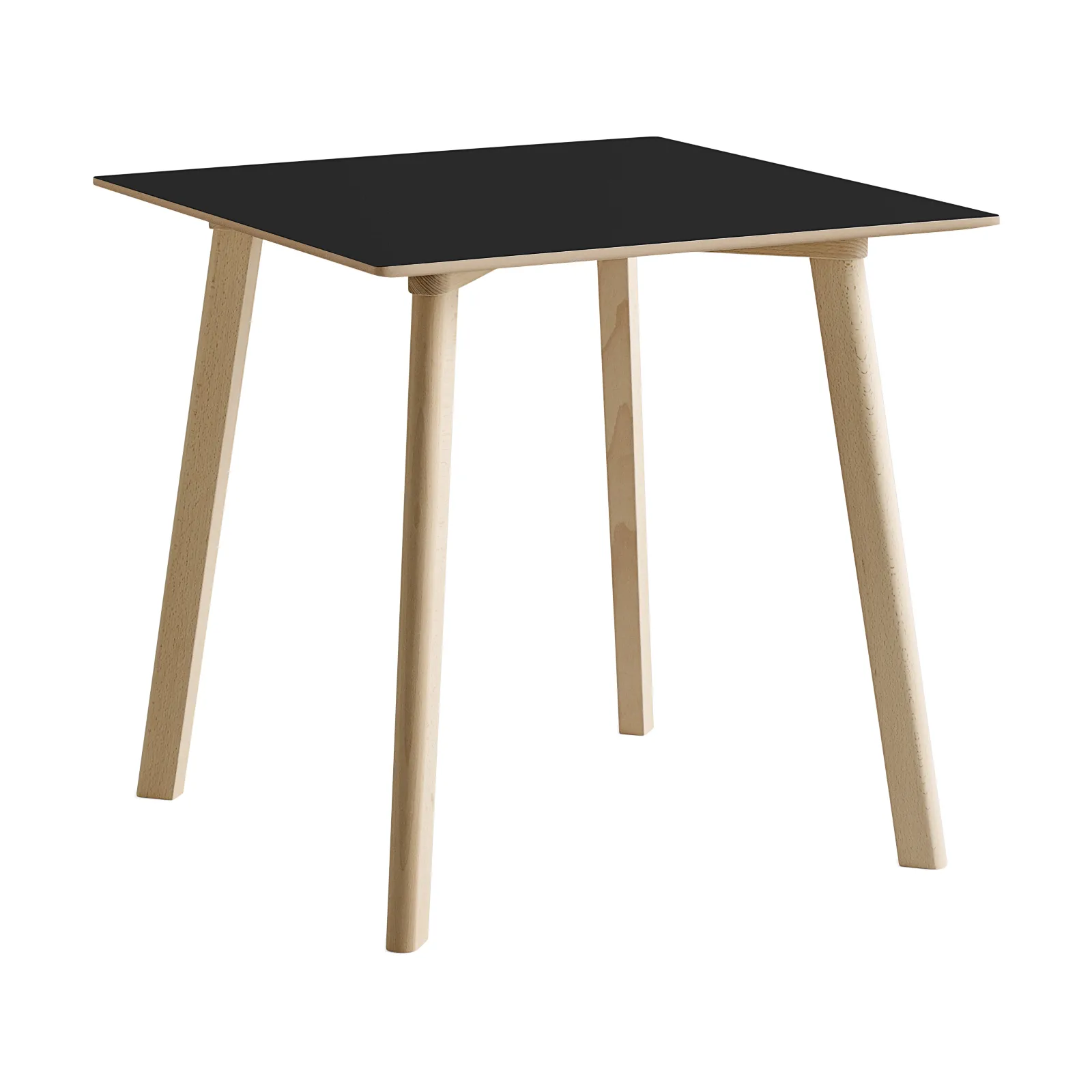 CPH210 Deux 2.0 table 75x75 cm, Black laminate-untreated beech HAY