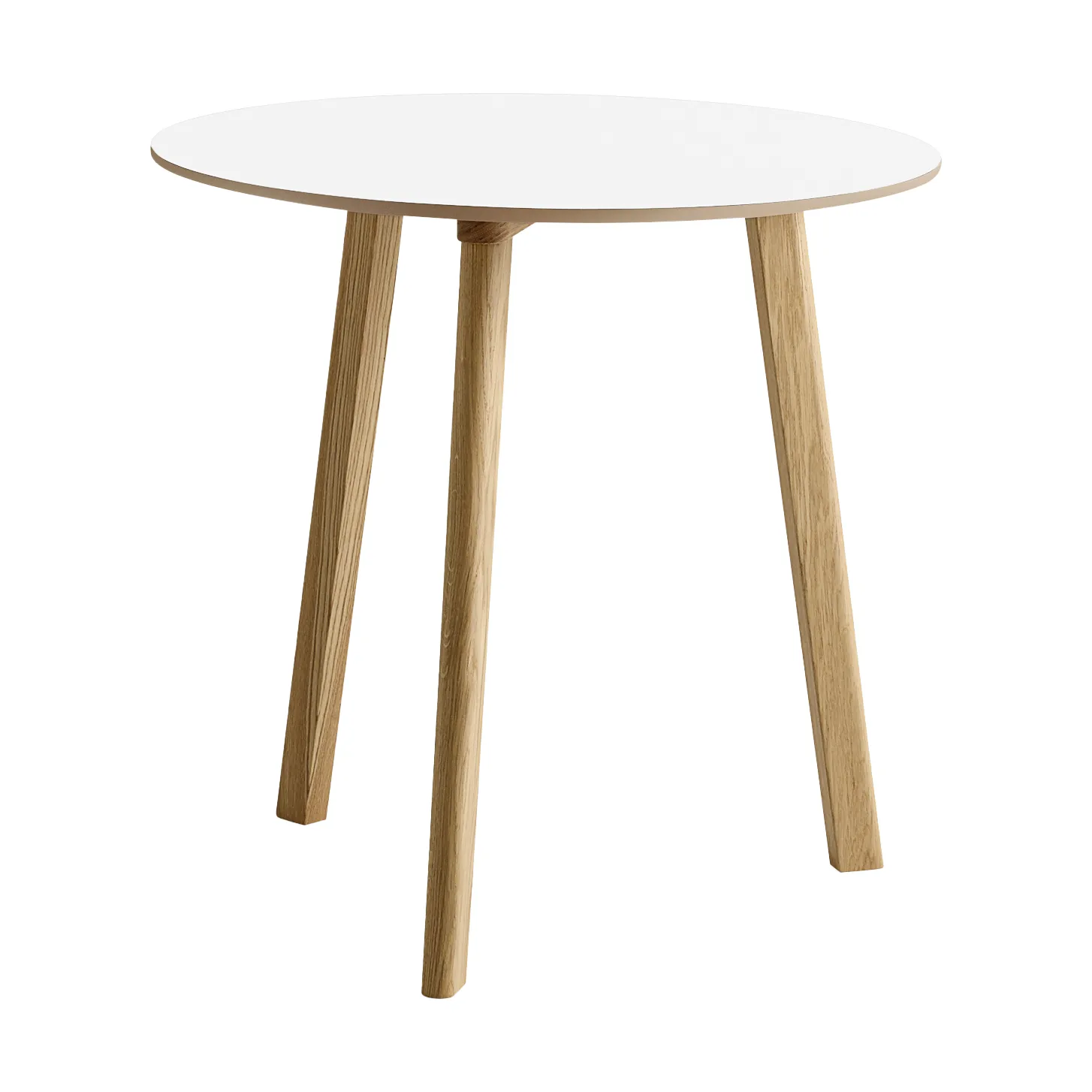 CPH220 Deux 2.0 table Ø75 cm, Pearl white-lacquered oak HAY