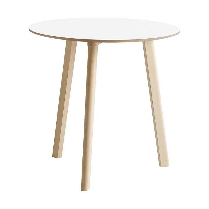 CPH220 Deux 2.0 table Ø75 cm - Pearl white-untreated beech - HAY