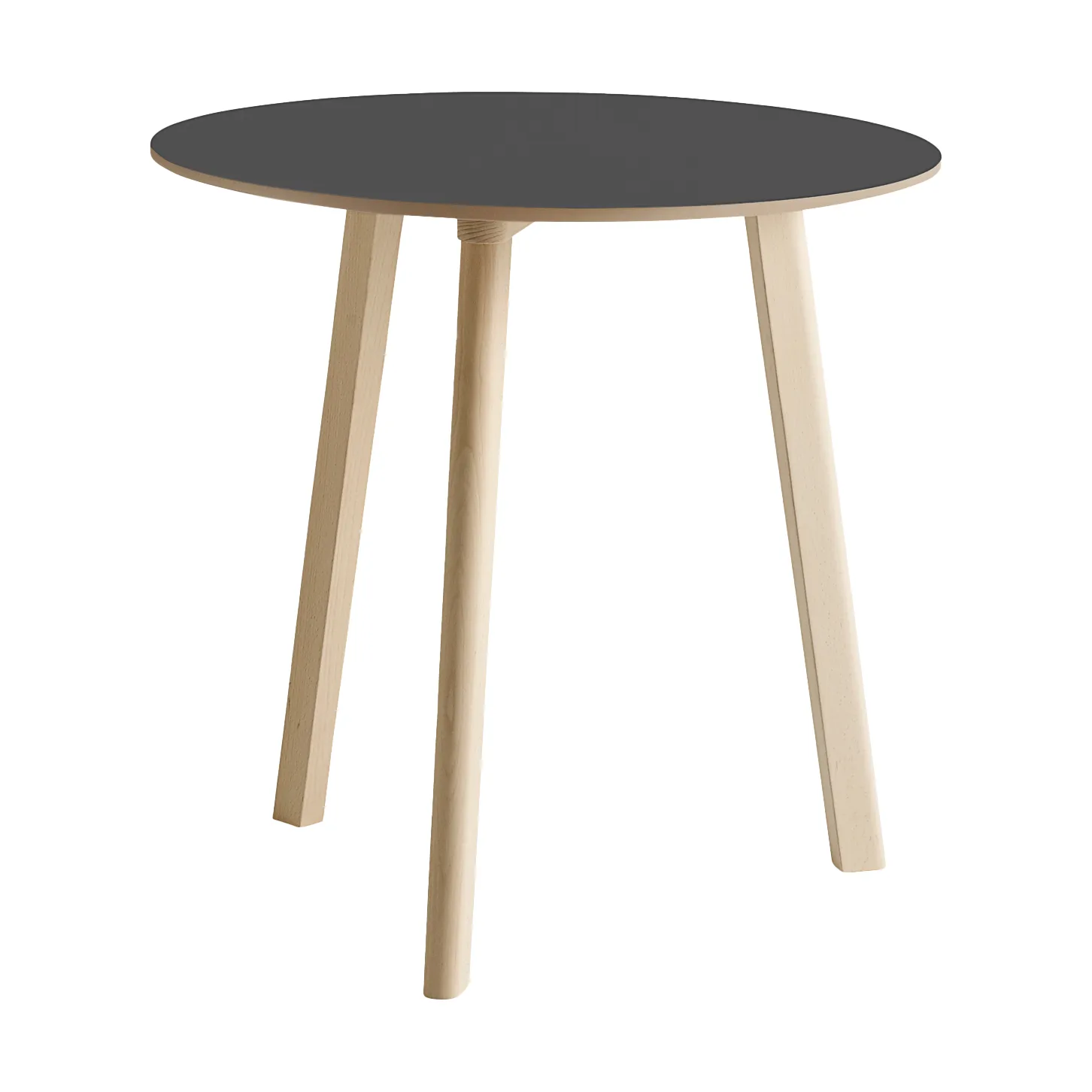 CPH220 Deux 2.0 table Ø75 cm, Stone grey-untreated beech HAY