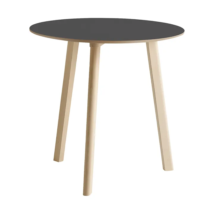 CPH220 Deux 2.0 table Ø75 cm - Stone grey-untreated beech - HAY