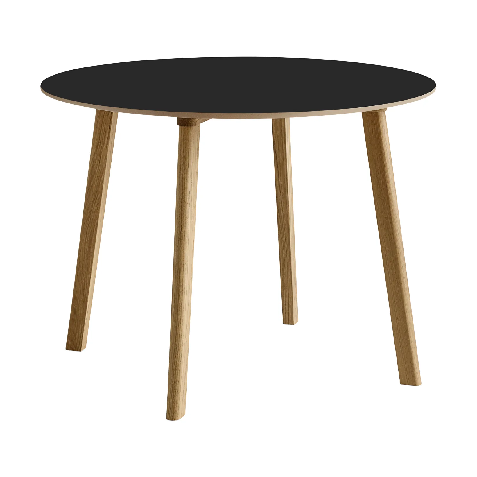 CPH220 Deux 2.0 table Ø98 cm, Black laminate-lacquered oak HAY