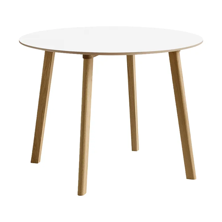 CPH220 Deux 2.0 table Ø98 cm - Pearl white-lacquered oak - HAY