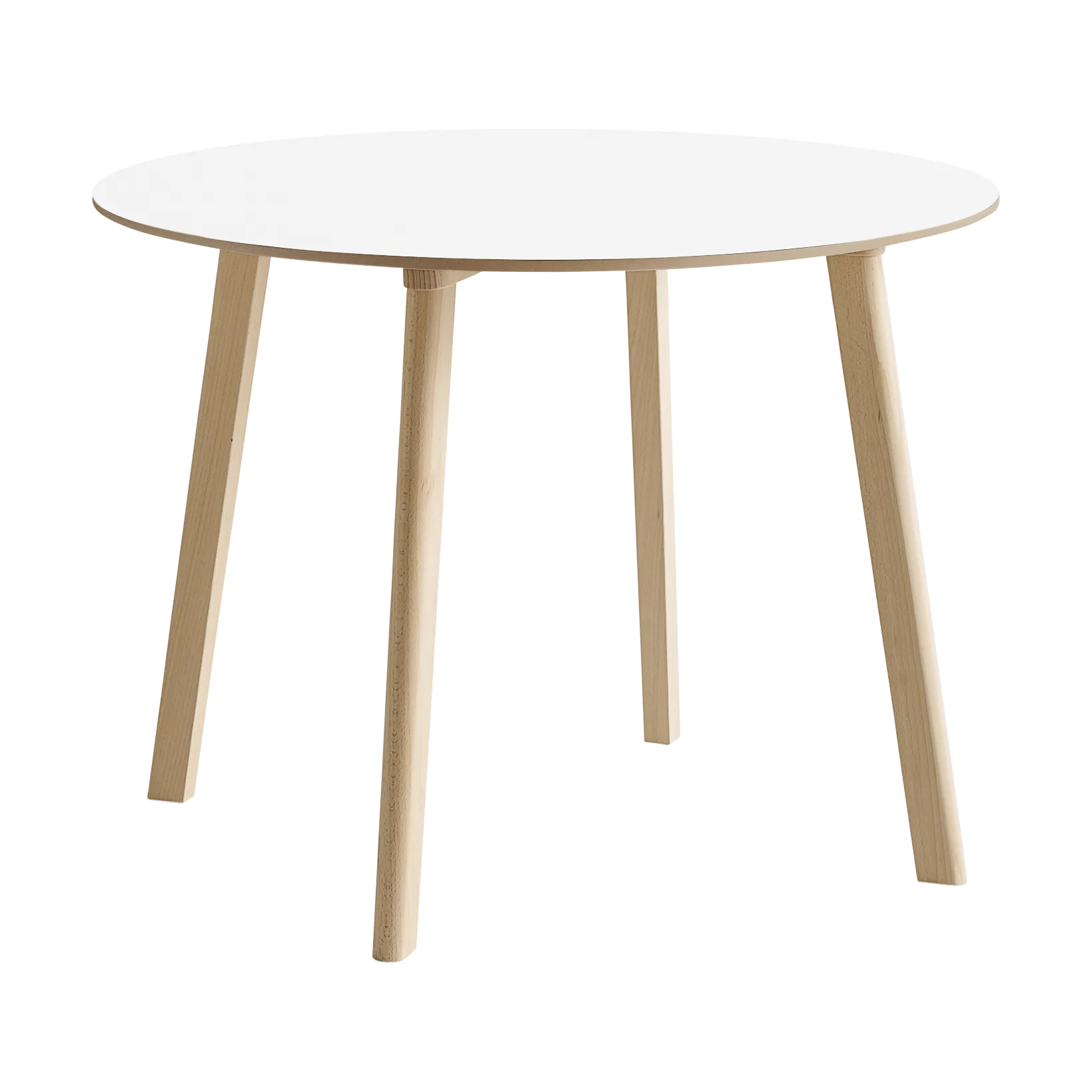 CPH220 Deux 2.0 table Ø98 cm, Pearl white-untreated beech HAY