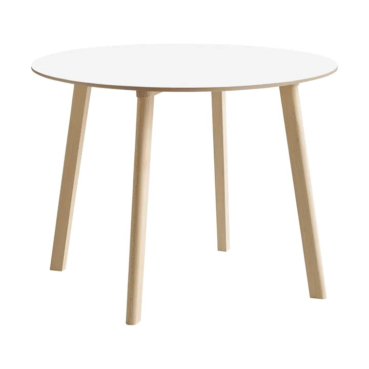 CPH220 Deux 2.0 table Ø98 cm - Pearl white-untreated beech - HAY