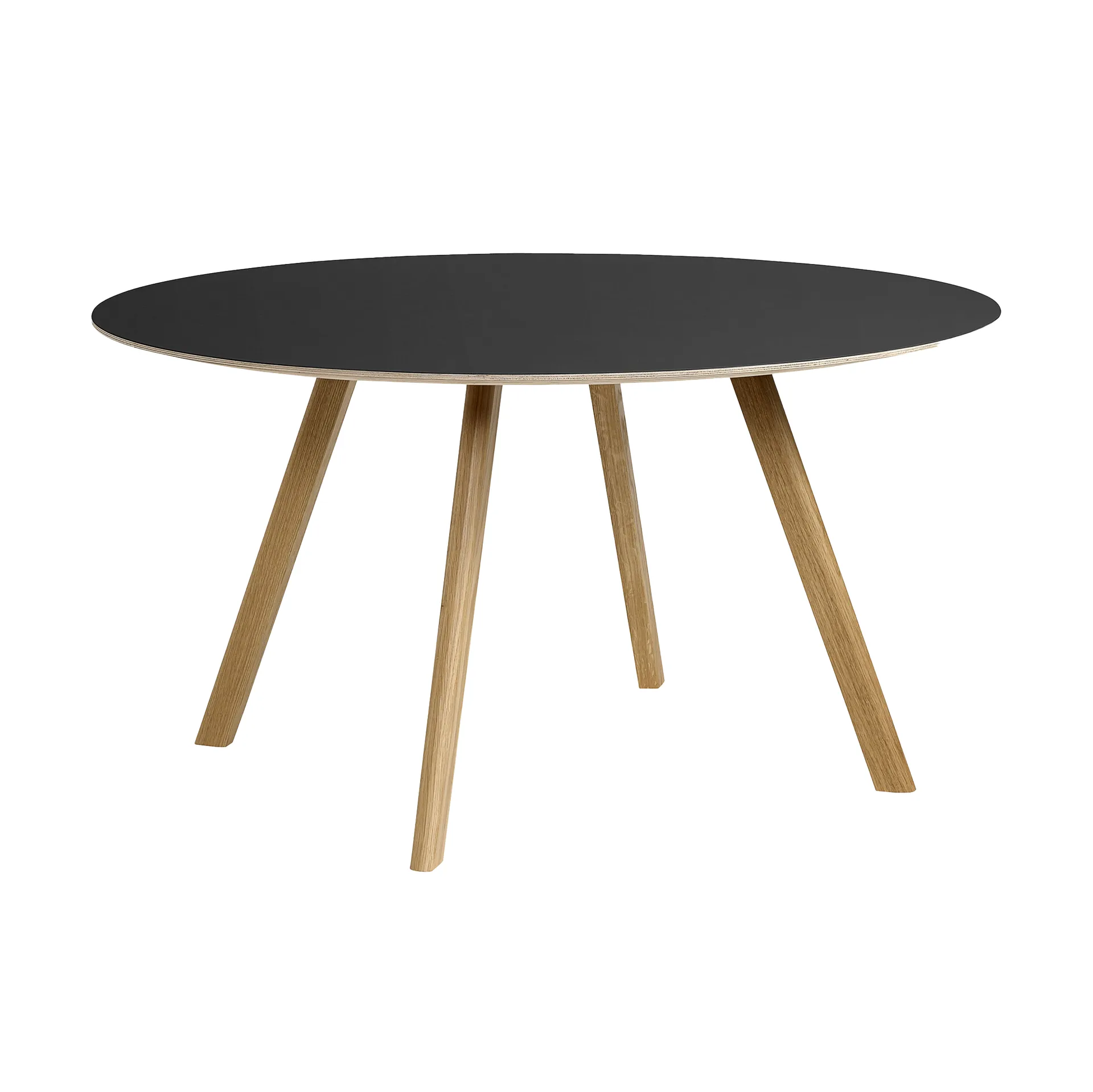 CPH25 2.0 dining table Ø140 cm, Black laminate-lacquered oak HAY