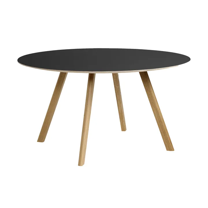 CPH25 2.0 dining table Ø140 cm - Black laminate-lacquered oak - HAY