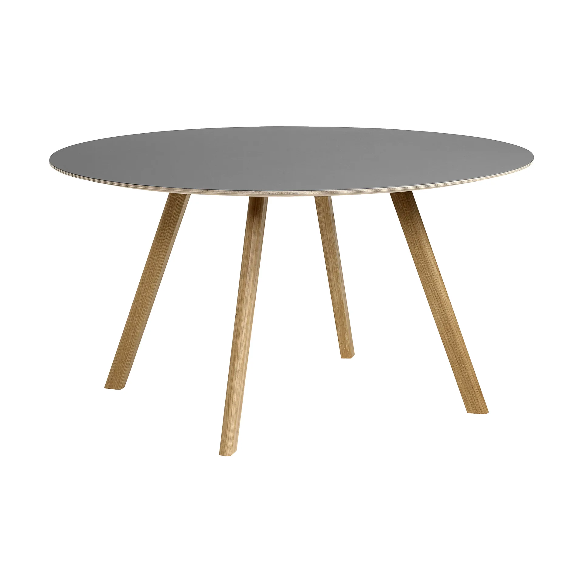 CPH25 2.0 dining table Ø140 cm, Grey linoleum-lacquered oak HAY