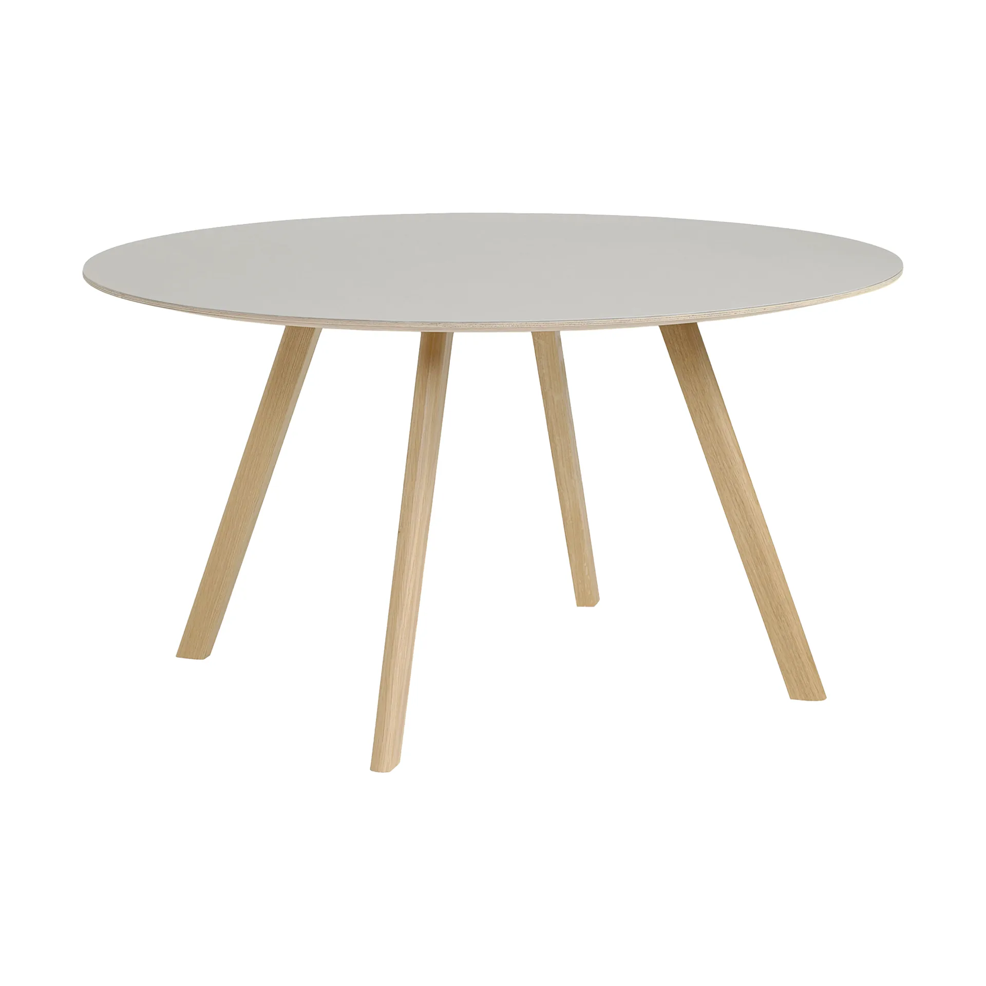 CPH25 2.0 dining table Ø140 cm, Off white linoleum-lacq. oak HAY
