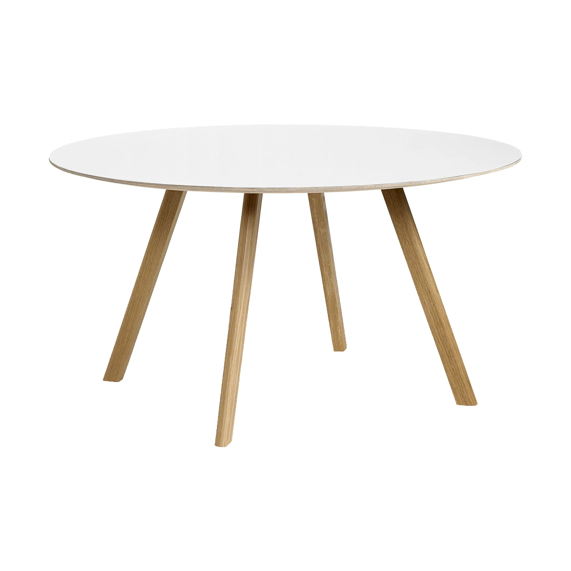 CPH25 2.0 dining table Ø140 cm, White laminate-lacquered oak HAY