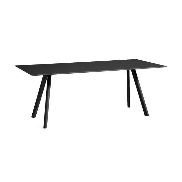 CPH30 2.0 dining table 90x200 cm - Black linoleum-black oak - HAY