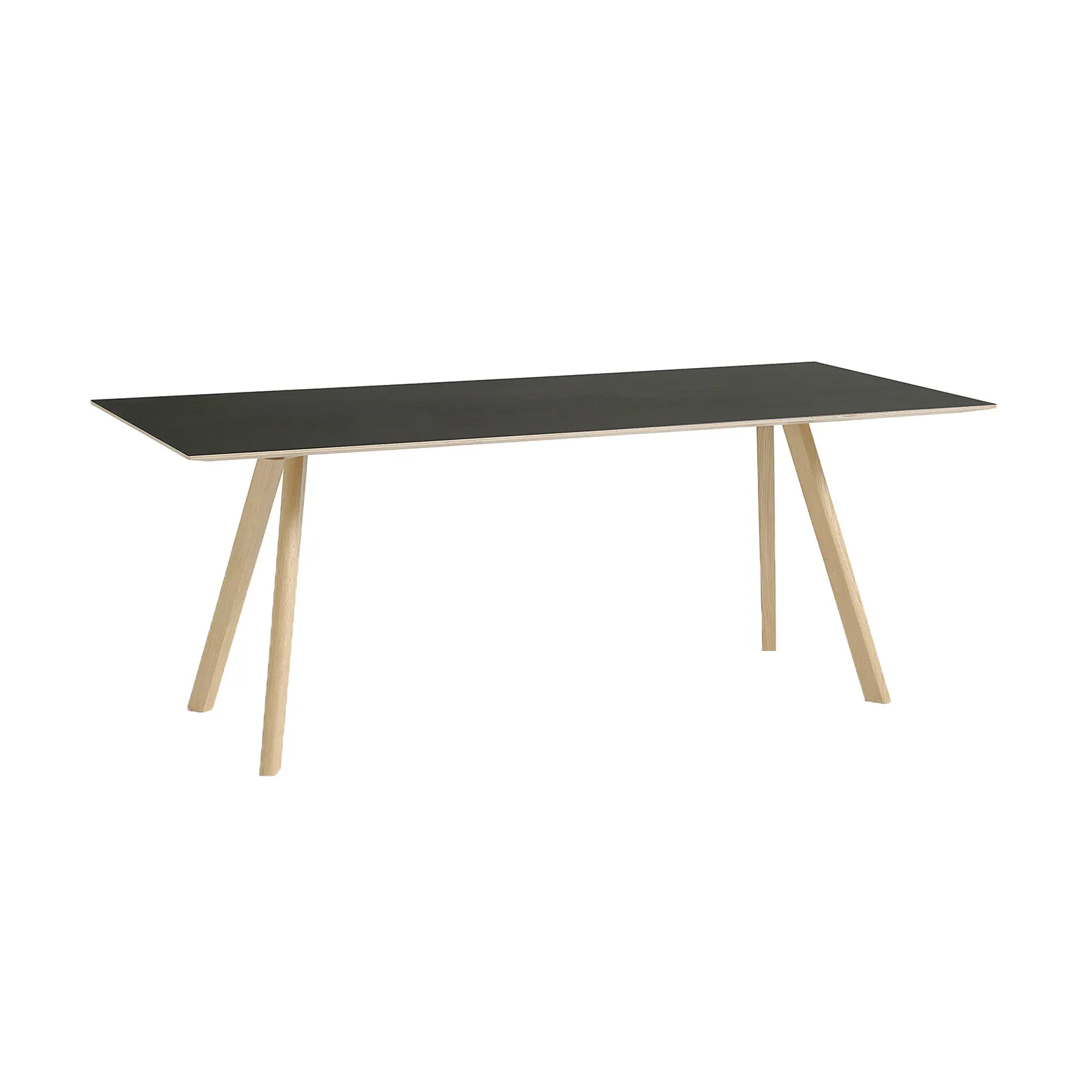 CPH30 2.0 dining table 90x200 cm, Black linoleum-lacquered oak HAY