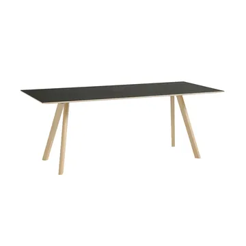 CPH30 2.0 dining table 90x200 cm - Black linoleum-lacquered oak - HAY
