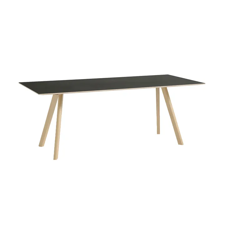 CPH30 2.0 dining table 90x200 cm - Black linoleum-lacquered oak - HAY