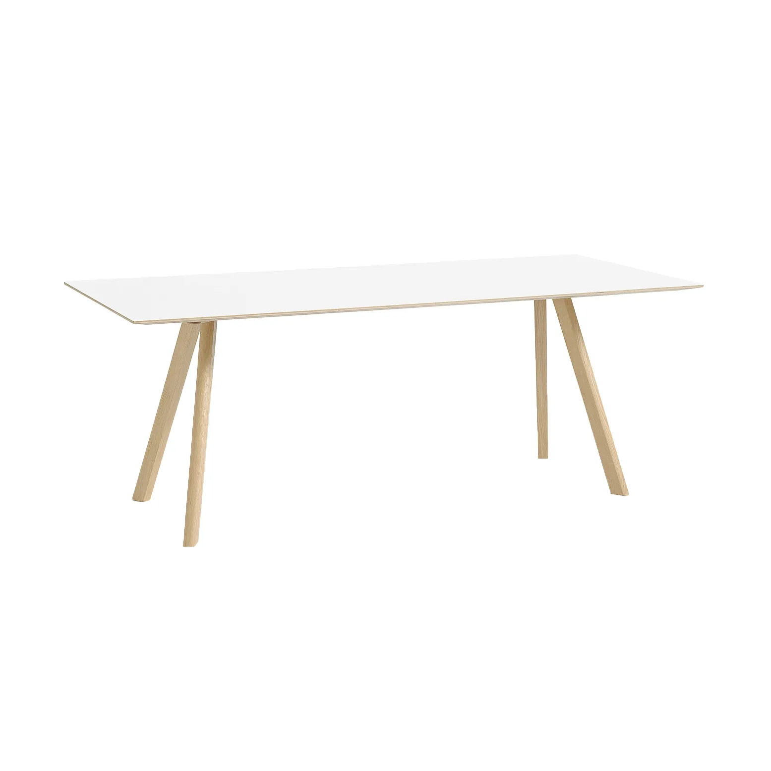 CPH30 2.0 dining table 90x200 cm, White laminate-lacquered oak HAY