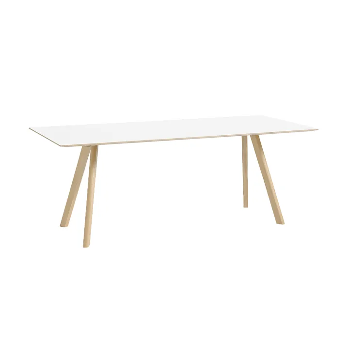 CPH30 2.0 dining table 90x200 cm - White laminate-lacquered oak - HAY