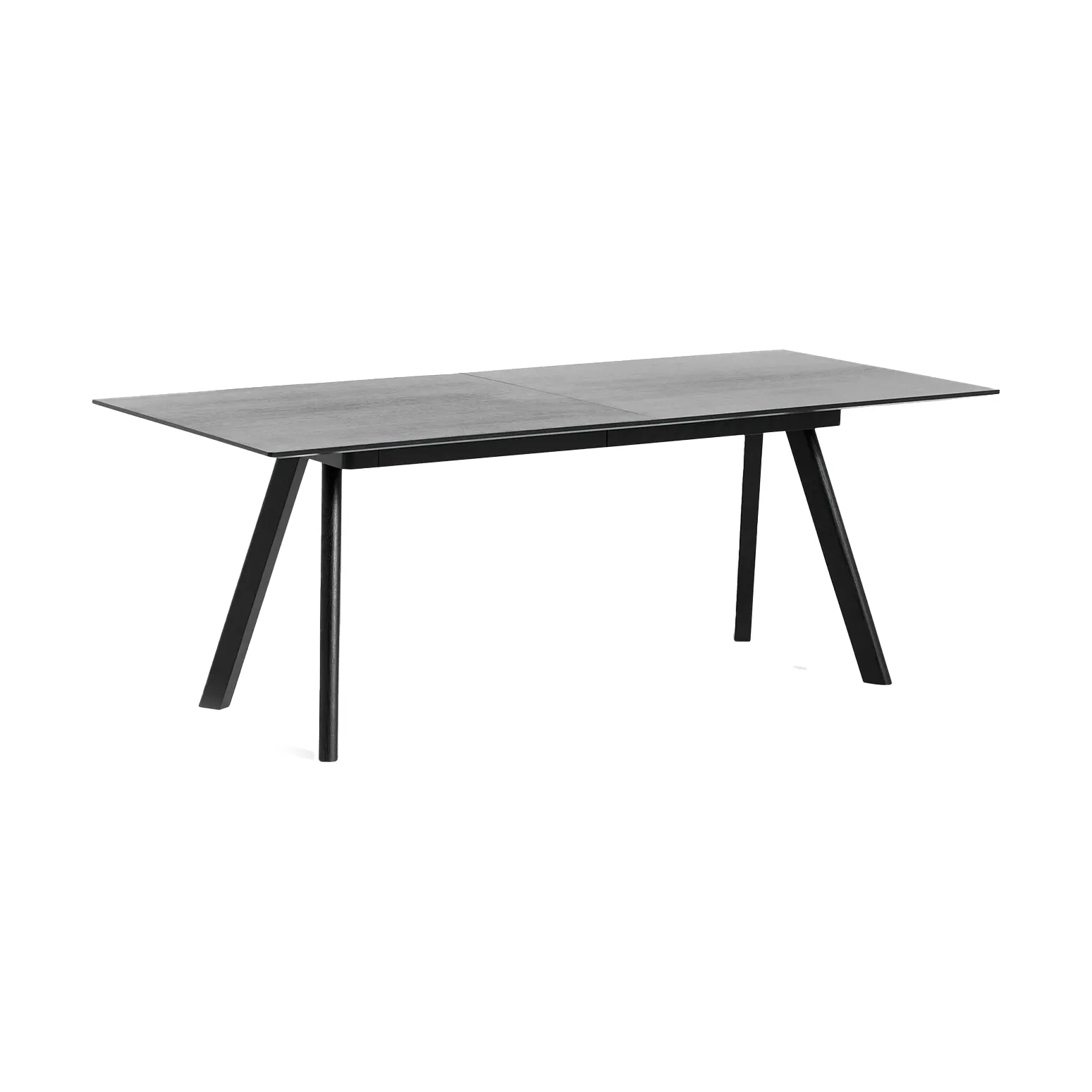 CPH30 2.0 Extendable dining table 80x160 cm, Black-lacquered oak veneer HAY